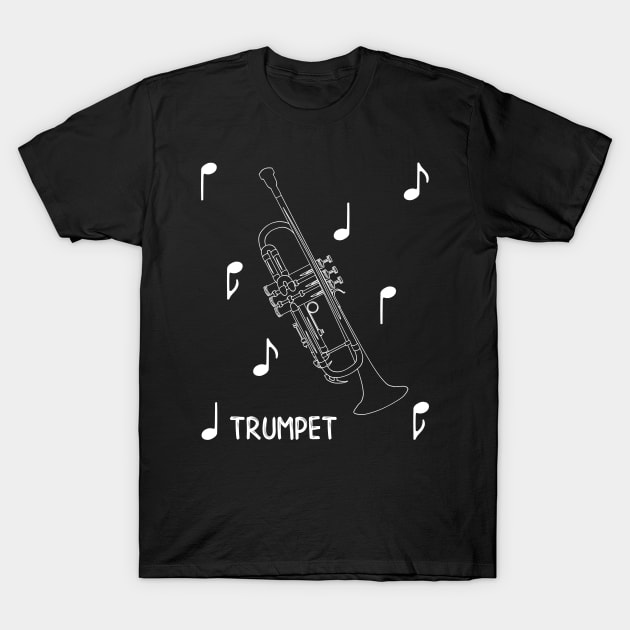 Musical Notes Trumpet T-Shirt by AngelFlame